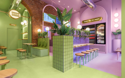 Masquespacio Designs Colorful Burger Restaurant in Milan