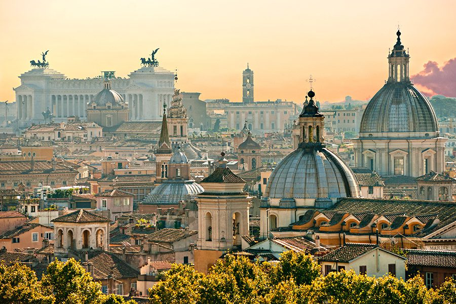 View of Rome from Castel Sant'Angelo, Italy