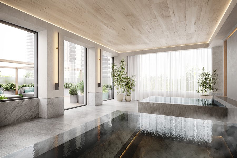 Spa at AKRA residential building in Toronto