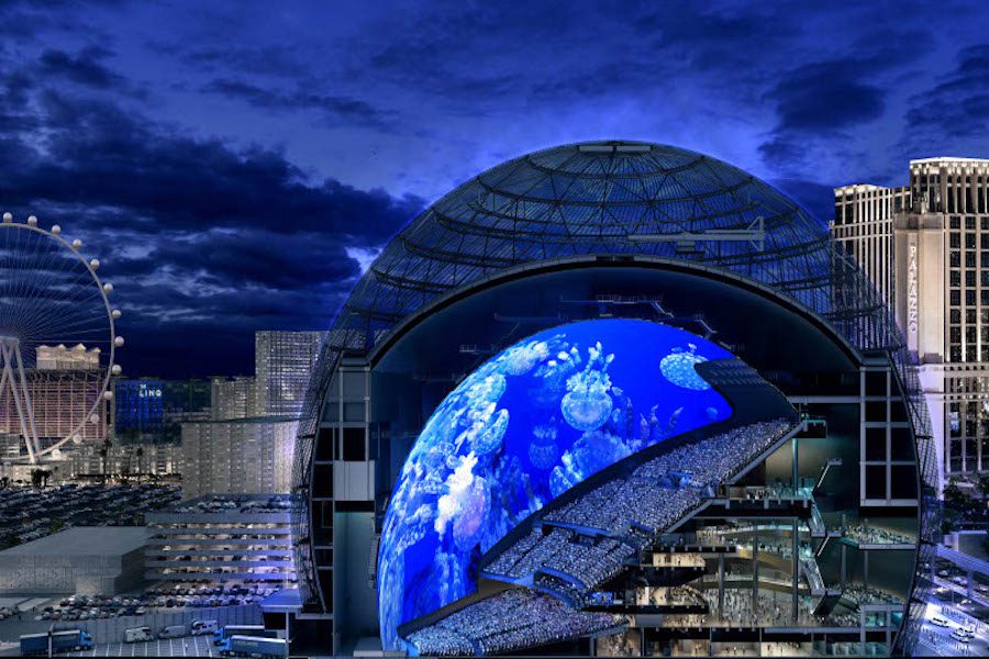 Sphere las vegas live music entertainment venue cross section