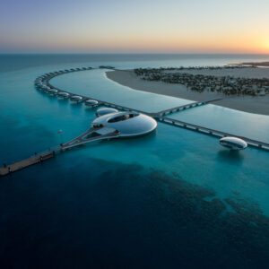 shebara resort red sea stainless steel orb villas naturalistic futurism ocean view