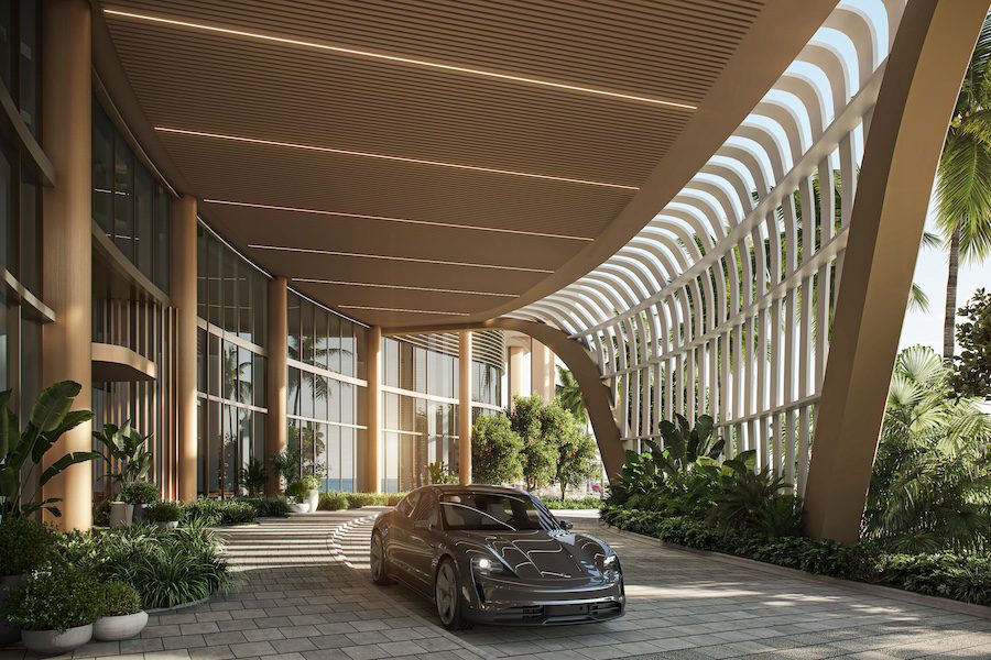 W Pompano Beach Hotel & Residences florida oceanfront waterfront beach palm trees arrival