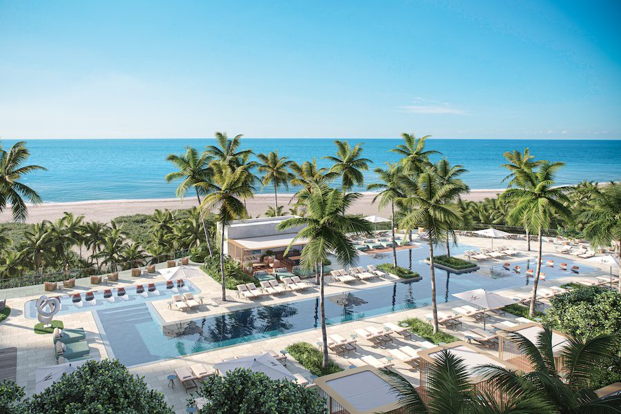 W Pompano Beach Hotel & Residences florida oceanfront waterfront beach pool palm trees