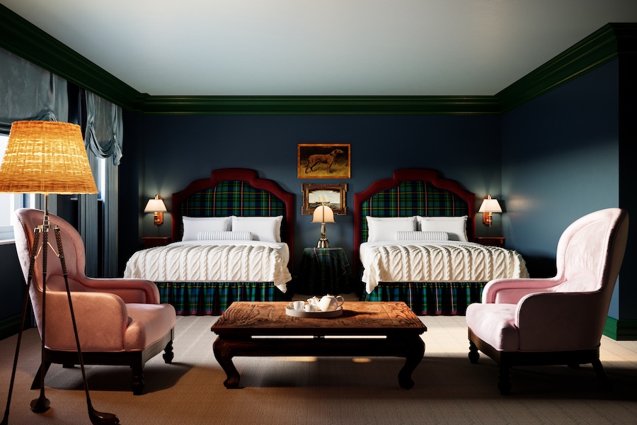 portrush adelphi northern ireland heritage maritime landscape golfing green tartan headboards pink armchairs