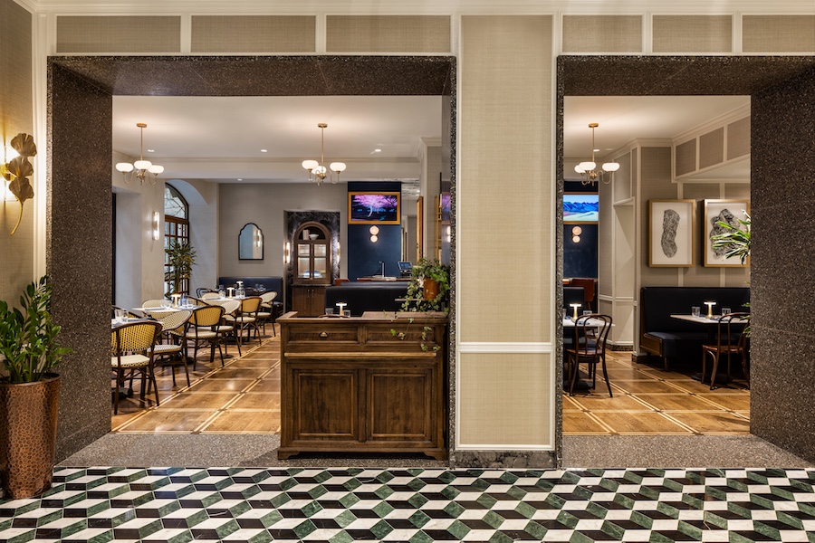 The Talbott Hotel a Marriott Autograph Collection property Gold Coast Chicago laurel restaurant entry checkered floor