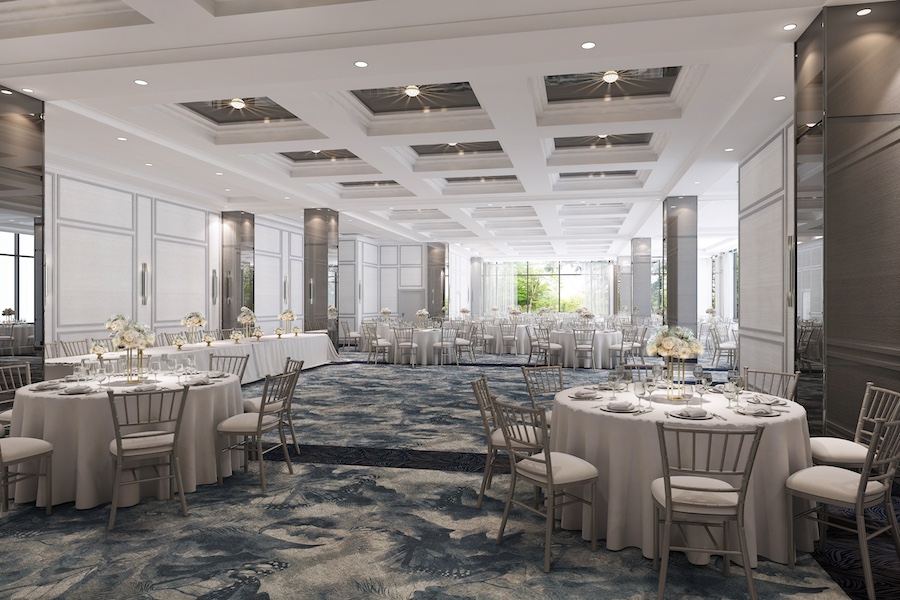 the vanguard hotel Marriott Bonvoy’s Autograph Collection ann arbor michigan university inspired design event ballroom round tables