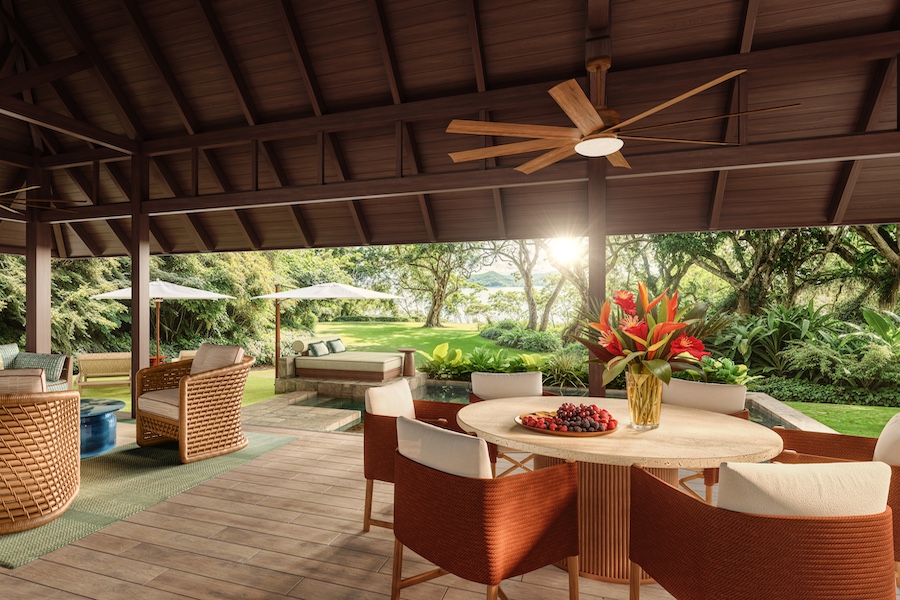Four Seasons Resort Mauritius at Anahita two bed villa terrace ceiling fan
