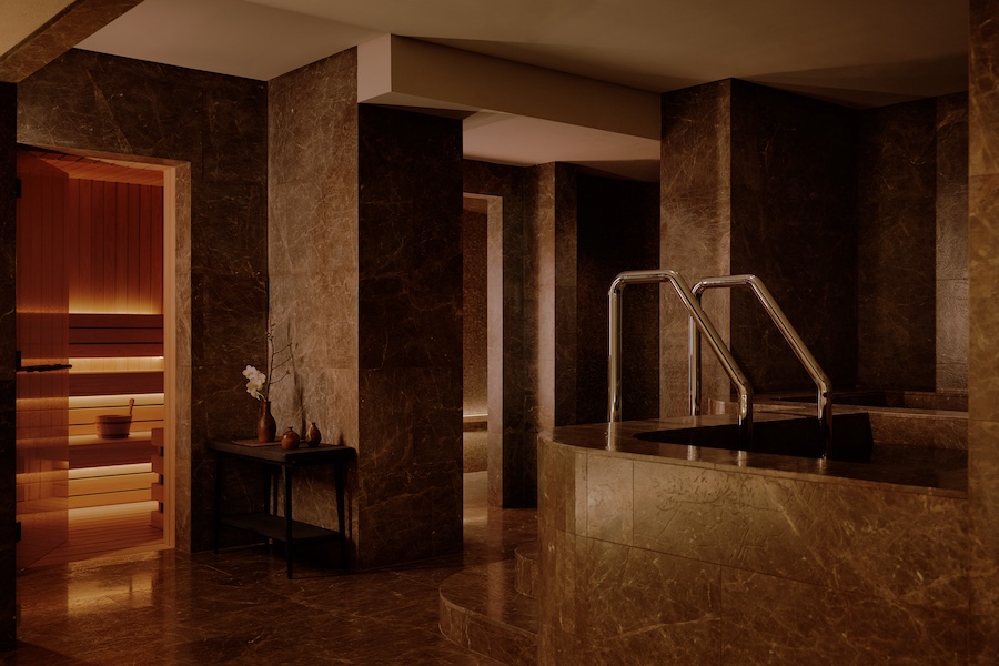 Aman Nai Lert Bangkok Thailand spa plunge pool sauna marble