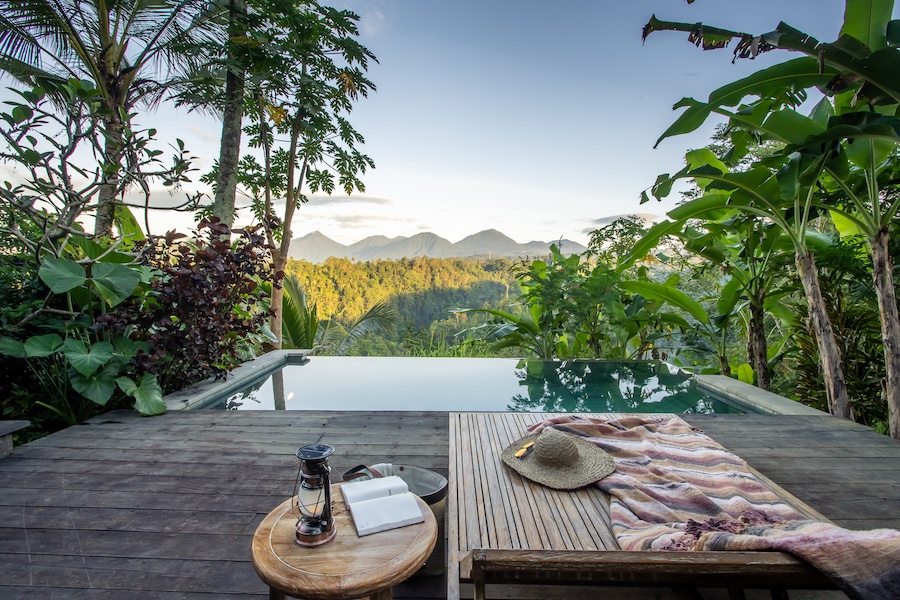 Buahan, a Banyan Tree Escape bali open air design no walls no doors adults only resort jungle treehouse private pool