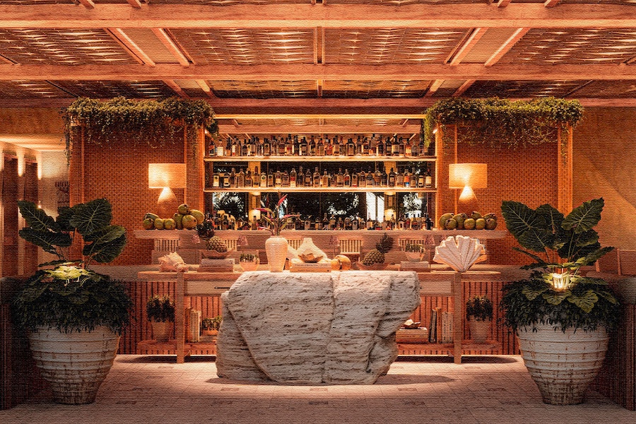 Alila Mayakoba mexico riviera maya resort mayan design beach club plants rock