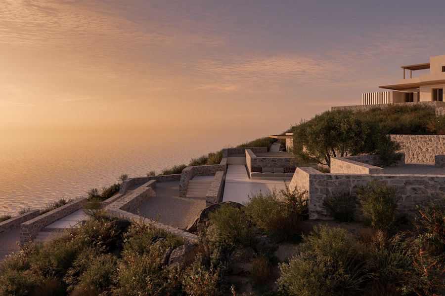 Ennismore Morgans Originals Luura paros greece cycladic design white stone architecture sea ocean sunset