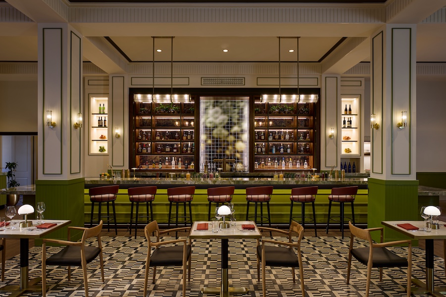 Dearborn Inn Marriott Bonvoy Autograph Collection michigan henry ford clara's bar green pain liquor shelves