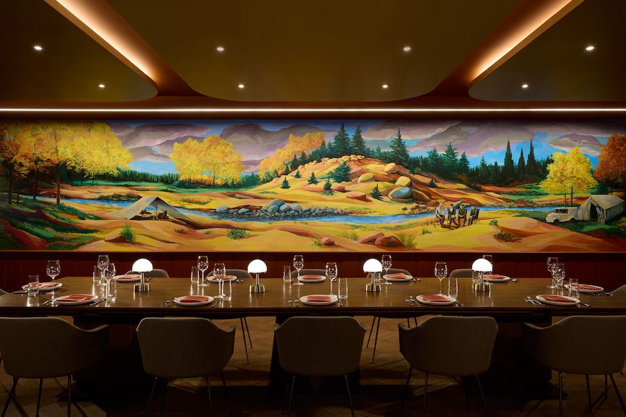 Dearborn Inn Marriott Bonvoy Autograph Collection michigan henry ford four vagabonds wall mural landscape yellow green trees
