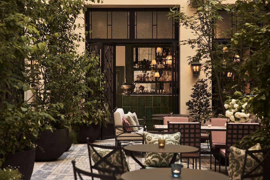 Sir Prague Courtyard seating trees plants
