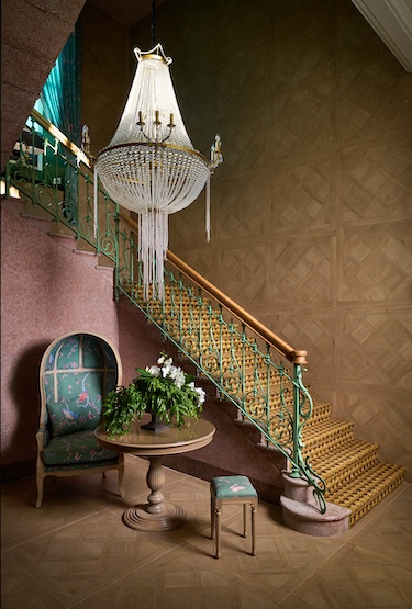 Nuvole Garden Hotel lake como italy staircase french empire chandelier covered chair