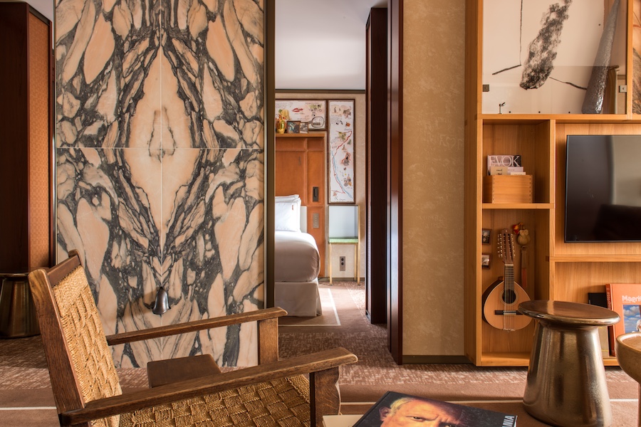 brach madrid Philippe Starck hotel suite bedroom marble wall
