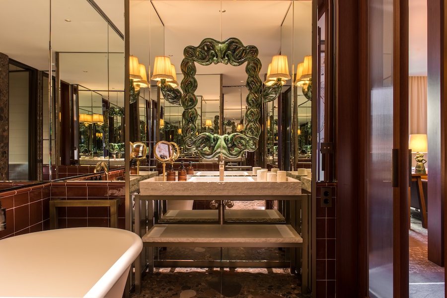 brach madrid Philippe Starck hotel bathroom ornate mirror