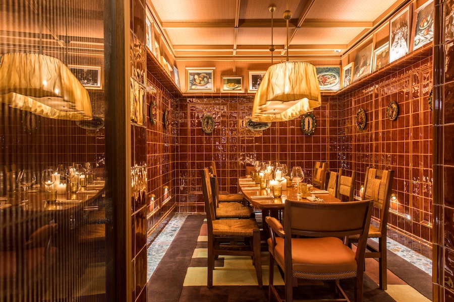 brach madrid Philippe Starck hotel private dining table red tiles