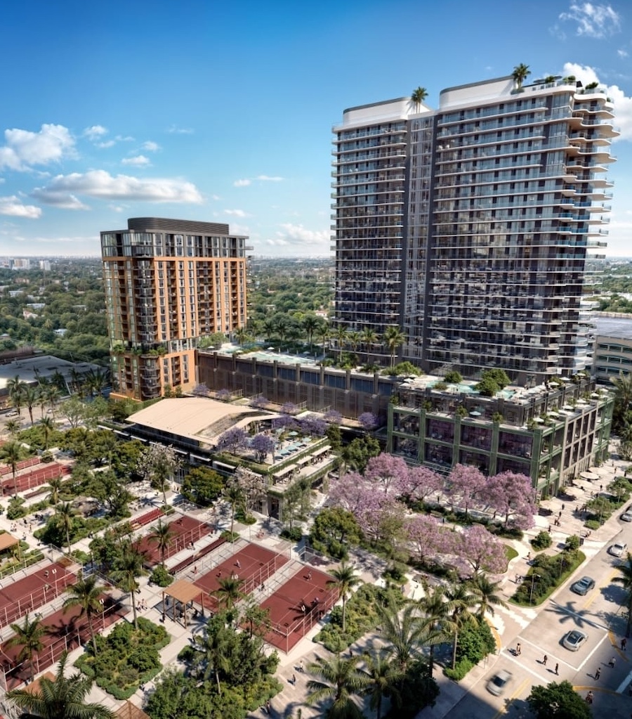Midtown Park ULTRA padel club miami florida midtown park residences by proper exterior padel courts