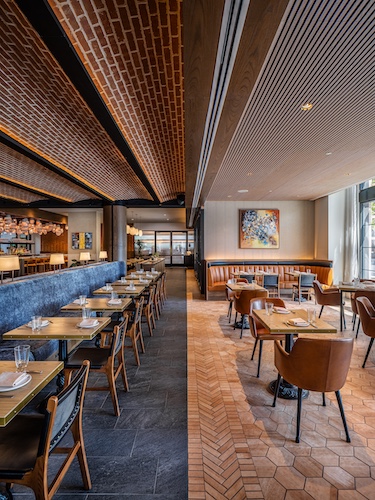 arrels restaurant arlo hotel washington dc spanish heritage main dining room tiles ceiling