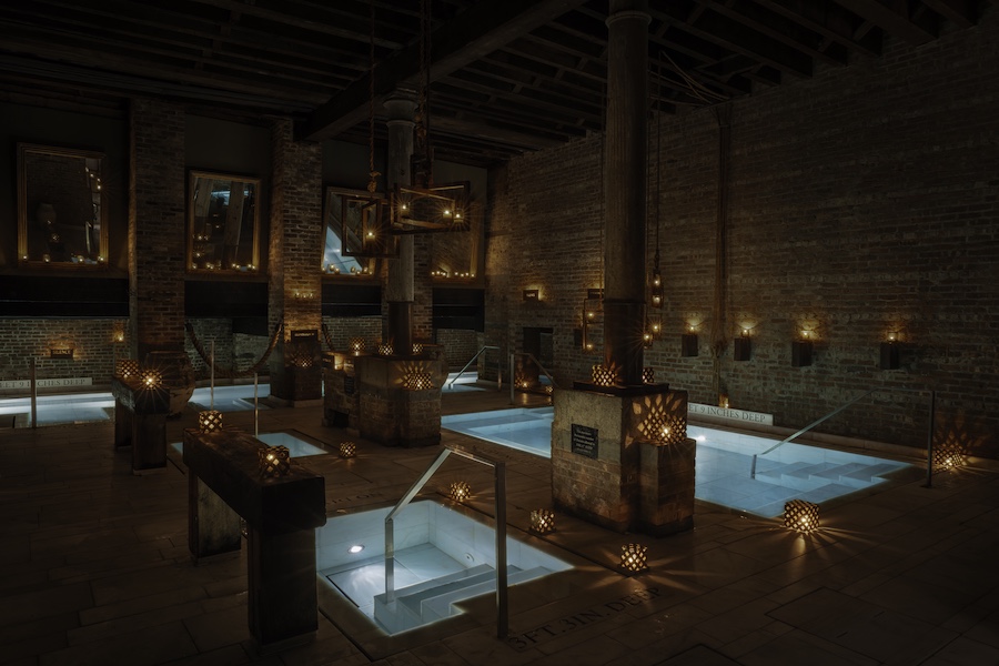 AIRE Ancient Baths Tribeca new york manhattan thermal plunge pools saunas salt water high density bath candlelights cold plunge ice bath hot plunge