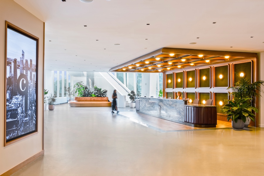 convene 30 hudson yards event meeting space new york manhattan welcome front desk entrance reception