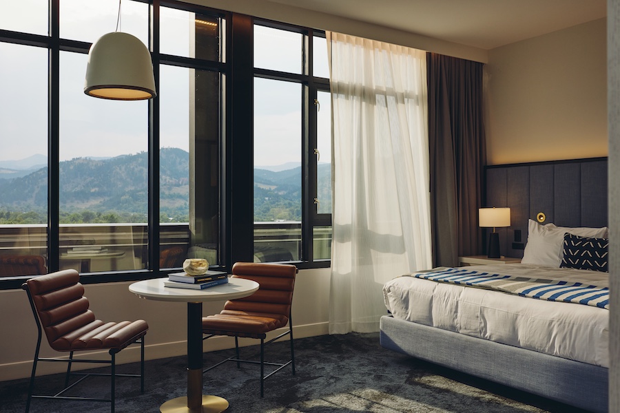 limelight boulder university of colorado boulder all electric sustainable hotel mountains guestroom