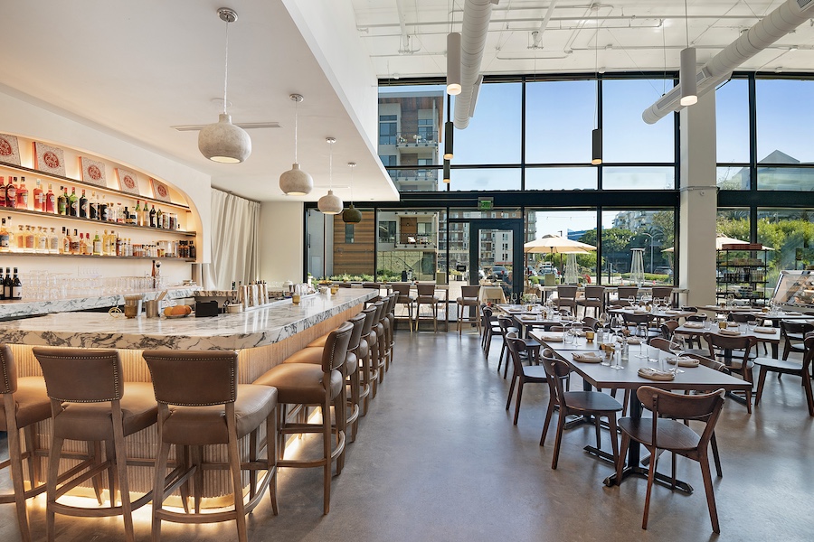 Stoa Wine Bar & Market marina del rey los angeles california bar stools main dining room
