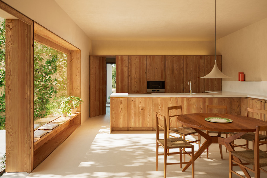 Aroeira Collections by Missoni portugal branded residences hotel round dining table open kitchen