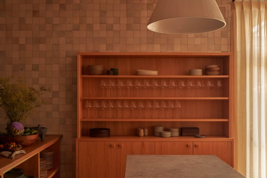 Little Mountain Santa barbara Montecito’s Upper Village restaurant seasonal california central coast wine glass shelf