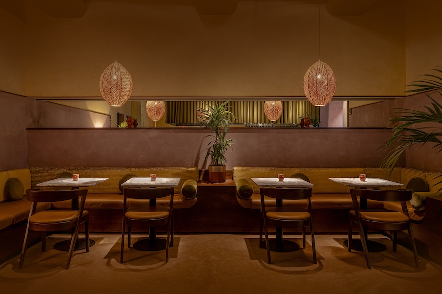 anise bar at cinnamon kitchen london devonshire square former east india trading company spice colored seating